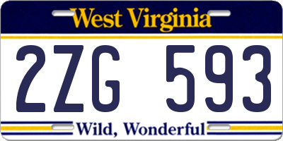 WV license plate 2ZG593