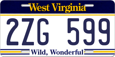 WV license plate 2ZG599