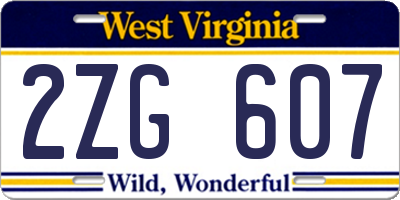 WV license plate 2ZG607