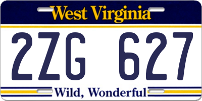 WV license plate 2ZG627