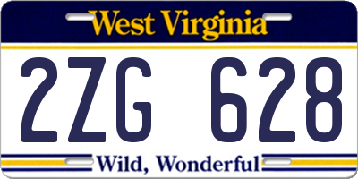 WV license plate 2ZG628