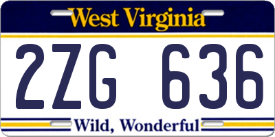 WV license plate 2ZG636