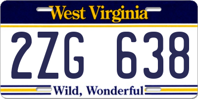WV license plate 2ZG638