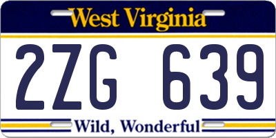 WV license plate 2ZG639
