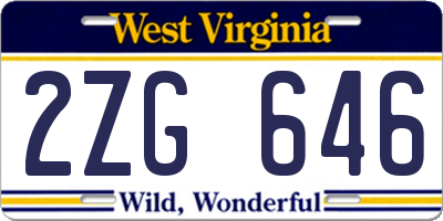 WV license plate 2ZG646