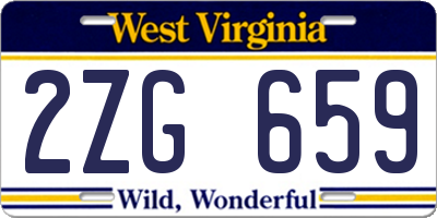 WV license plate 2ZG659
