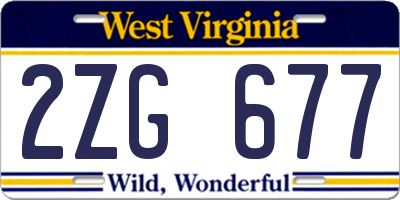 WV license plate 2ZG677
