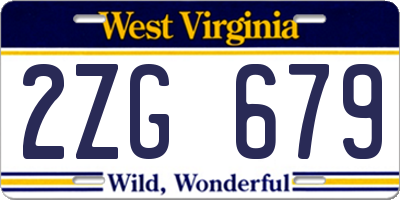WV license plate 2ZG679