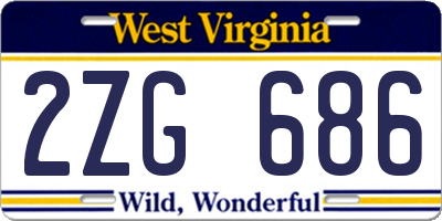 WV license plate 2ZG686