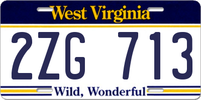 WV license plate 2ZG713