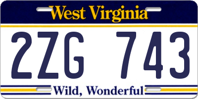 WV license plate 2ZG743