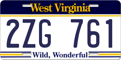 WV license plate 2ZG761