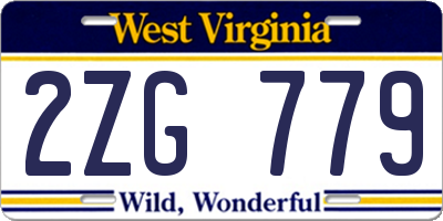 WV license plate 2ZG779