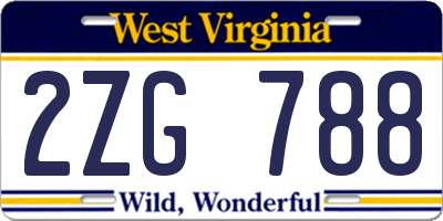 WV license plate 2ZG788