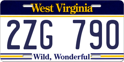 WV license plate 2ZG790