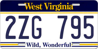 WV license plate 2ZG795