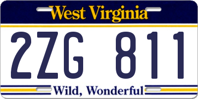 WV license plate 2ZG811