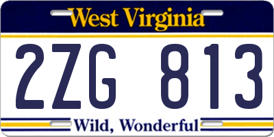 WV license plate 2ZG813