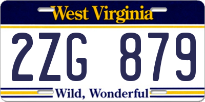 WV license plate 2ZG879