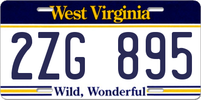 WV license plate 2ZG895