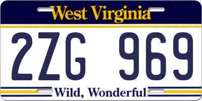 WV license plate 2ZG969