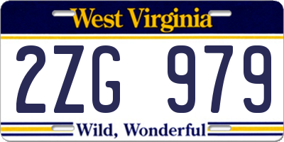 WV license plate 2ZG979