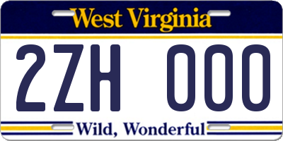 WV license plate 2ZH000