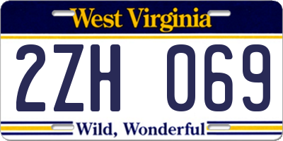 WV license plate 2ZH069