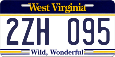 WV license plate 2ZH095