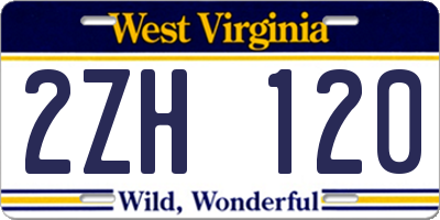 WV license plate 2ZH120