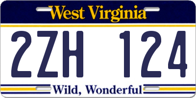WV license plate 2ZH124