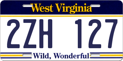 WV license plate 2ZH127