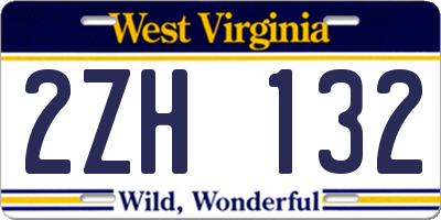 WV license plate 2ZH132