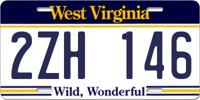 WV license plate 2ZH146