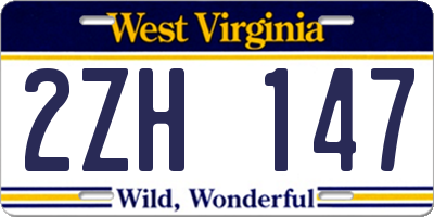 WV license plate 2ZH147