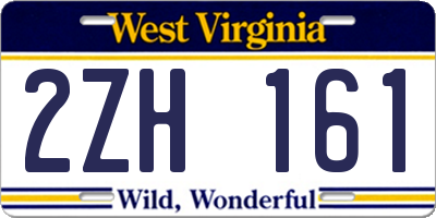 WV license plate 2ZH161