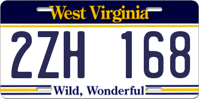 WV license plate 2ZH168