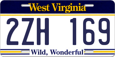 WV license plate 2ZH169
