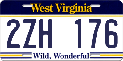 WV license plate 2ZH176