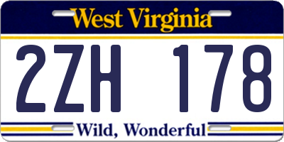 WV license plate 2ZH178