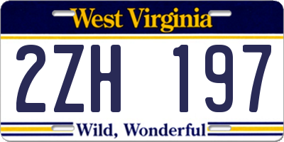 WV license plate 2ZH197