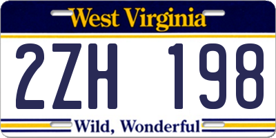 WV license plate 2ZH198