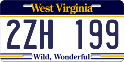 WV license plate 2ZH199