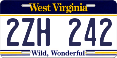 WV license plate 2ZH242