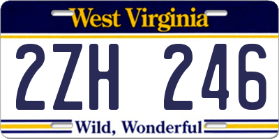 WV license plate 2ZH246