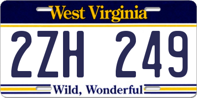 WV license plate 2ZH249
