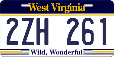 WV license plate 2ZH261