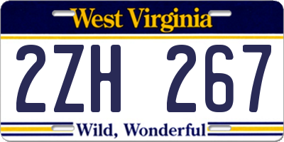 WV license plate 2ZH267