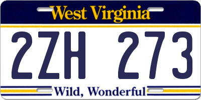 WV license plate 2ZH273