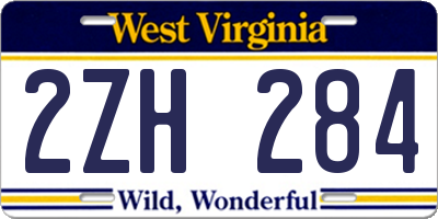 WV license plate 2ZH284